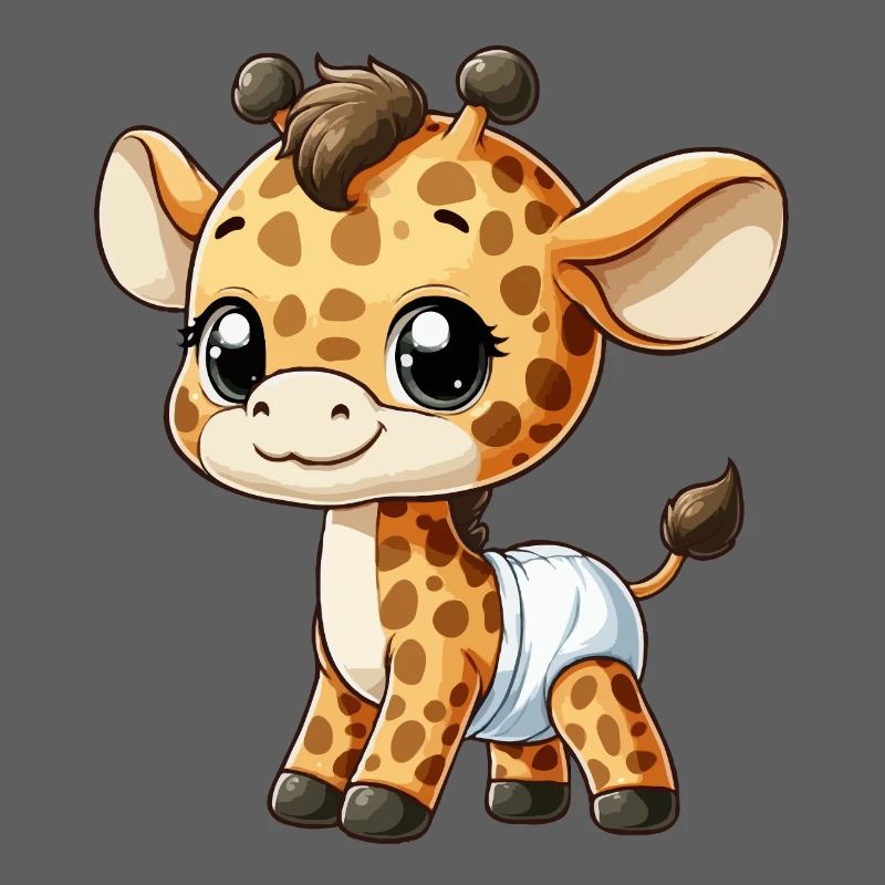 Bébé girafe avec couche