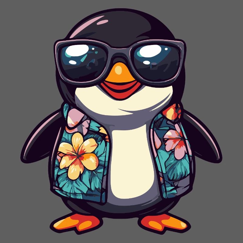 Pinguin Comic Urlaub