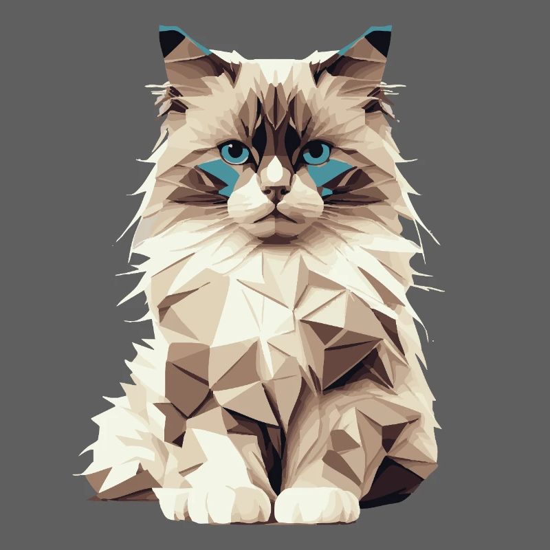 Chat géométrique – Motif de chat élégant en polygone