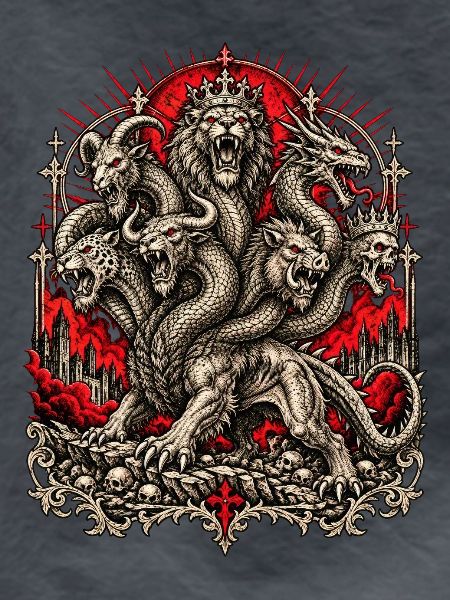Kronenhydra im Flammenrot
