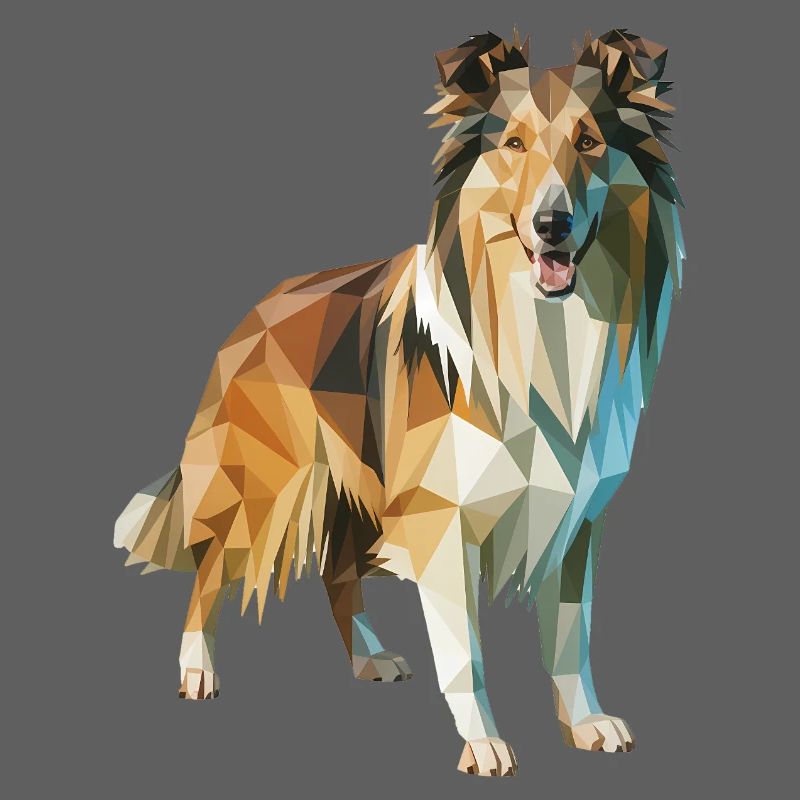Border Collie - Cooles Low Poly Logo