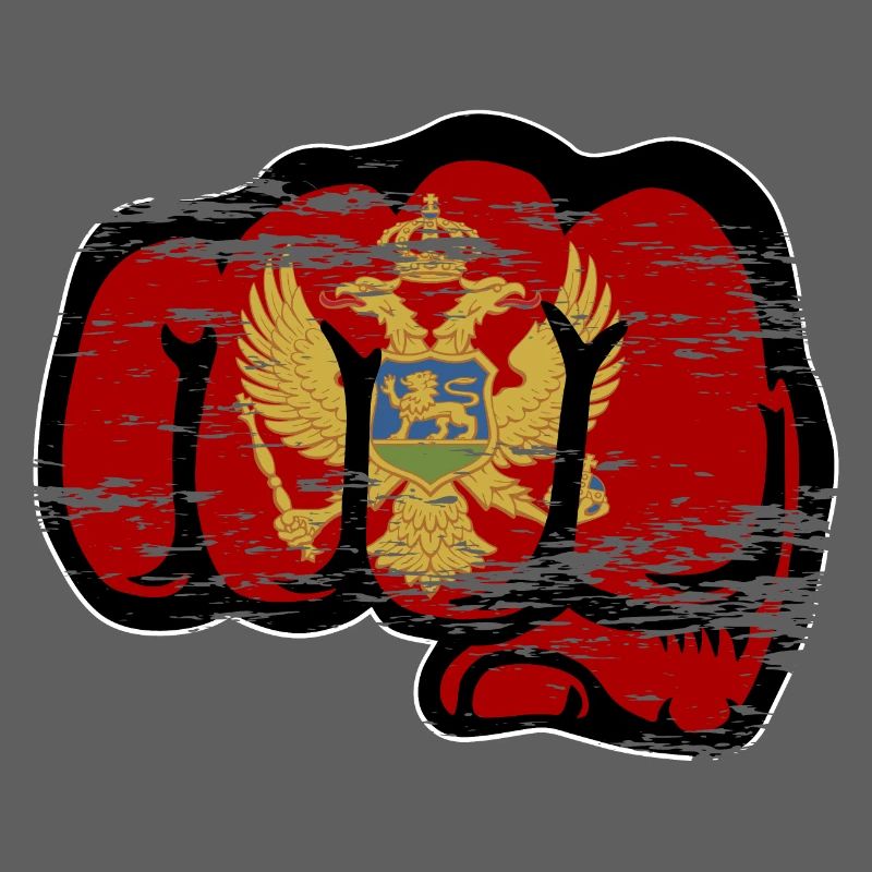 Poing du drapeau du Monténégro utilisé