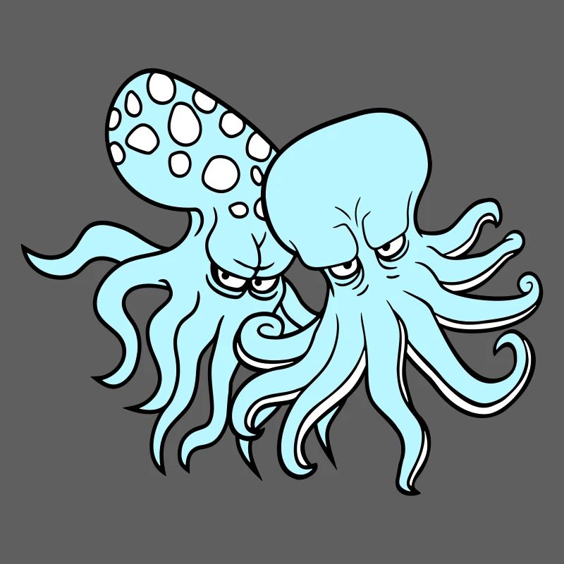 2 Nasty Octopus Octopus Squid Cephalopod Team