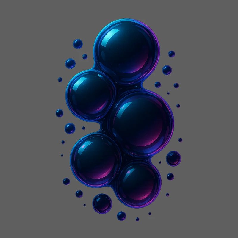3d Bubbles Blue