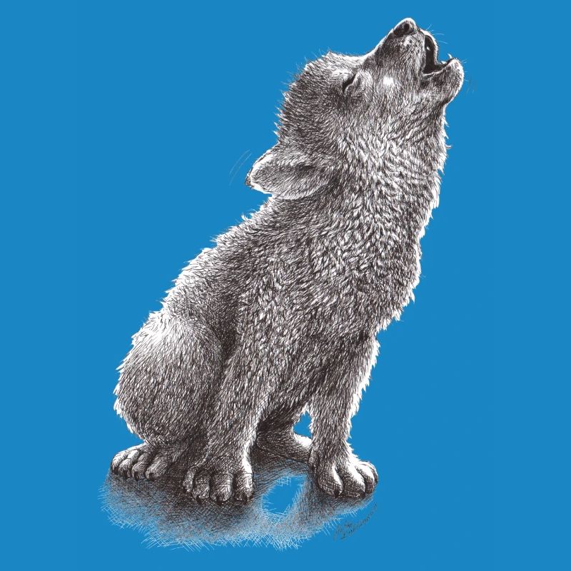 Junger heulender Wolf