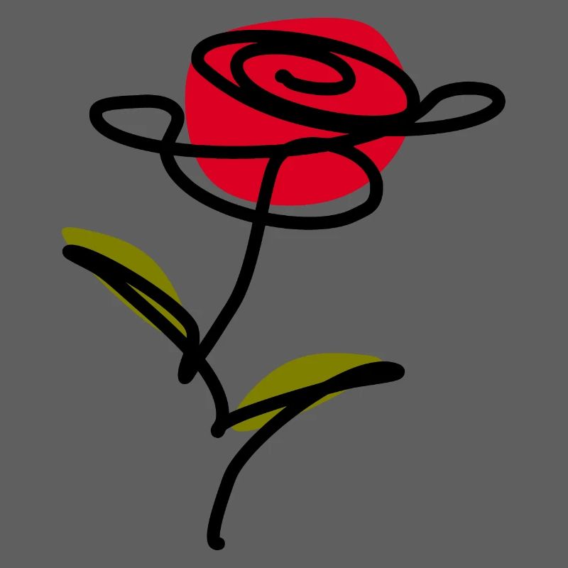 Blume rot one line art Geschenk Muttertag
