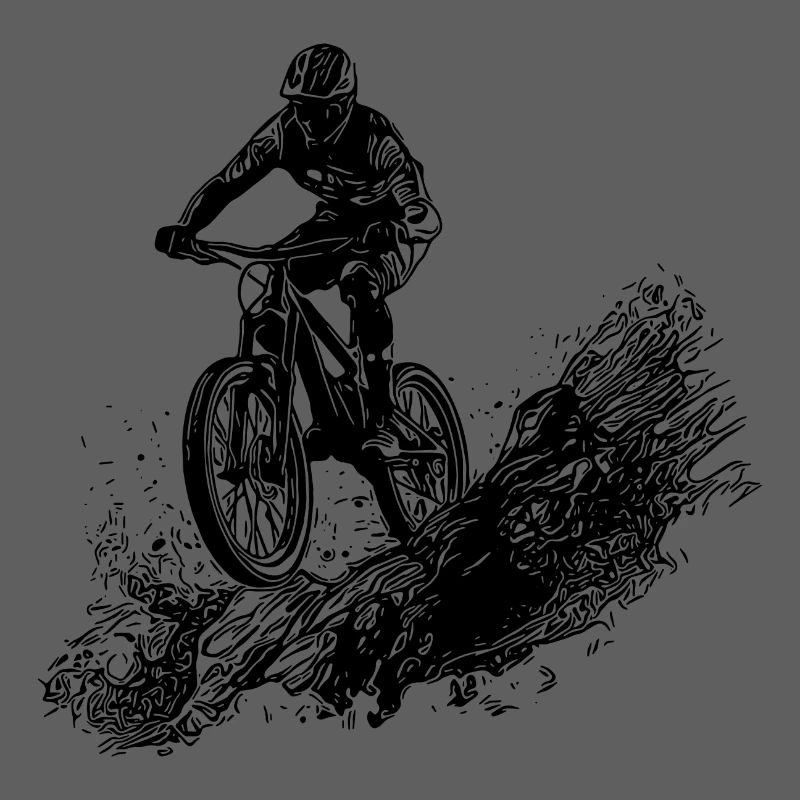Radfahrer Schlamm Berg Abfahrt