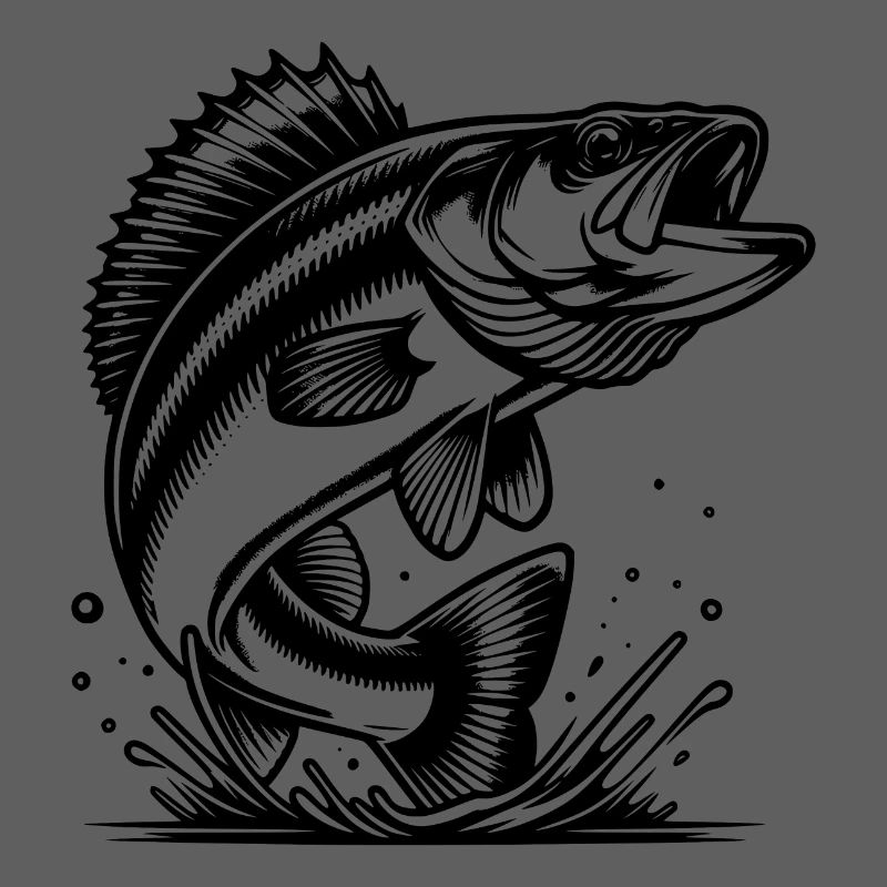 Eleganter springender Zander Raubfisch