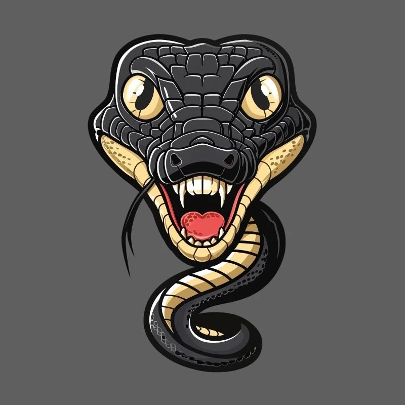 Serpent élégant avec gueule ouverte