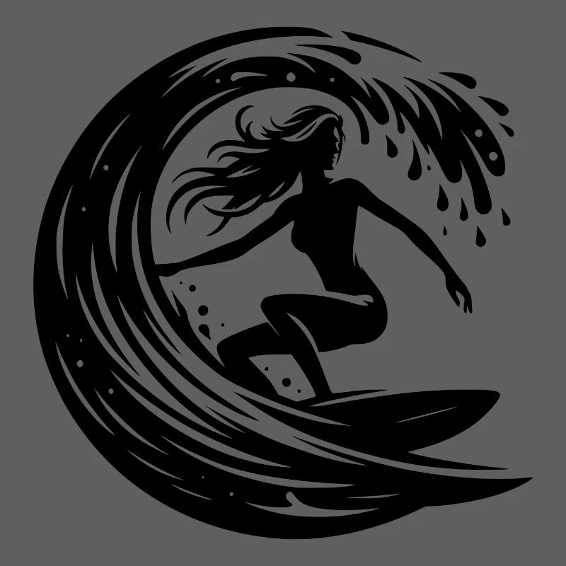 Surfeur élégant avec planche de surf dans un tunnel de vagues