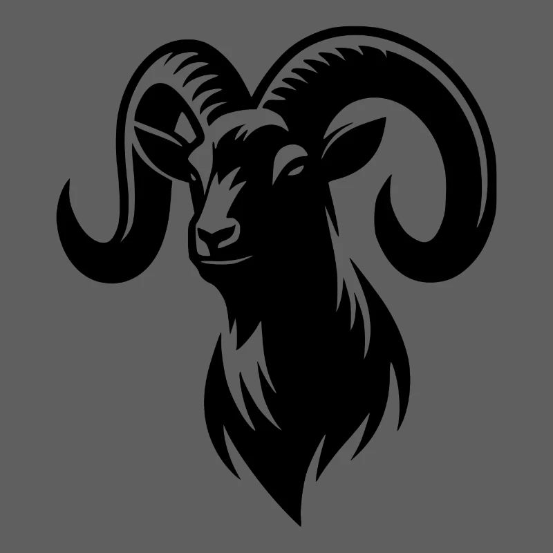 bouc avec d’énormes cornes