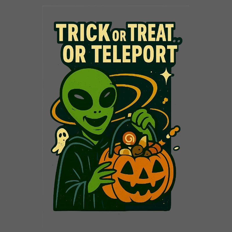 Alien Halloween T-Shirt – Süßes oder Saures... oder...