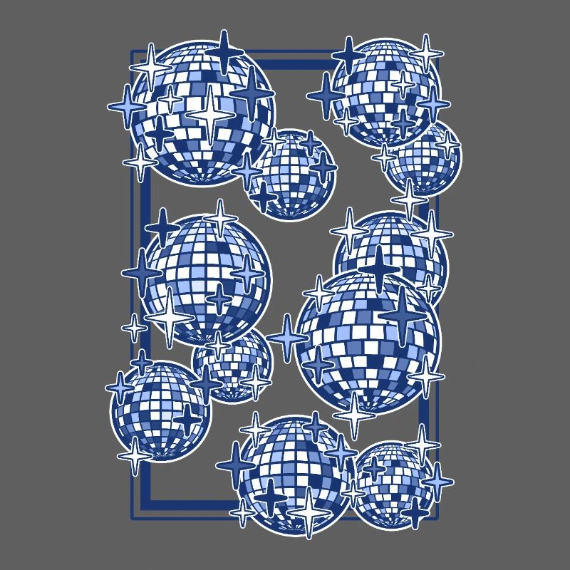 Des boules miroir bleues