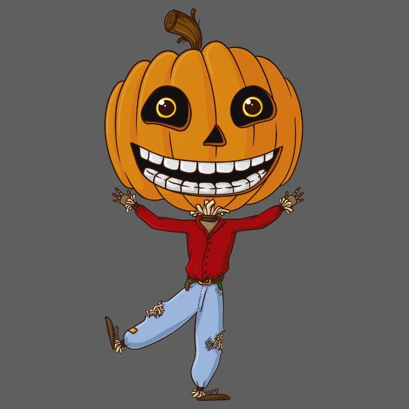 Comic Kürbis Vogelscheuche Halloween