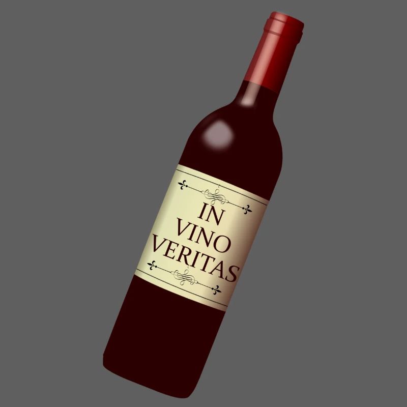 wine bottle in vino veritas