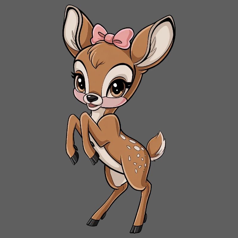 Mignon faon avec noeud