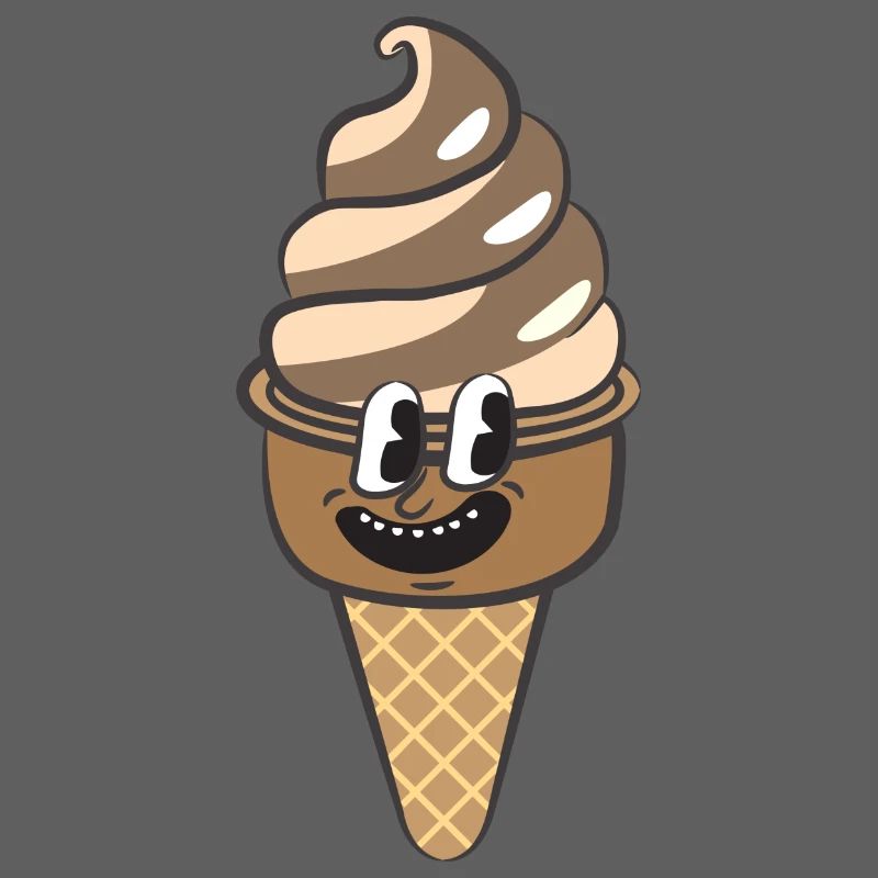 Crème glacée de dessin animé rétro