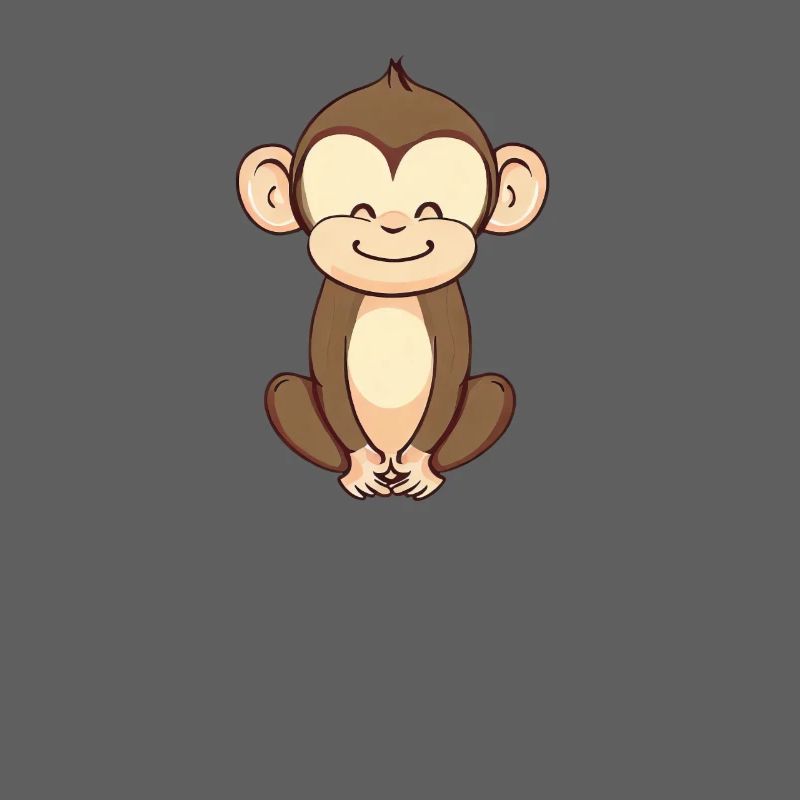Cute monkey sits relaxed