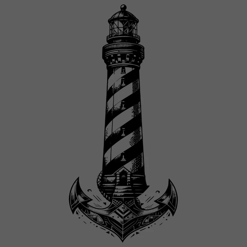 Conception d’ancre de phare côtier à rayures obliques