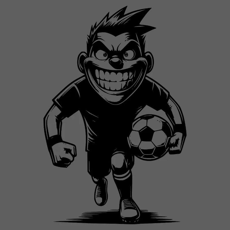 Grinning referee with ball