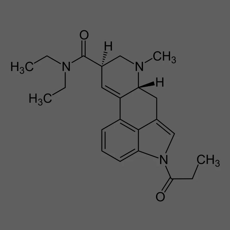 1P LSD Strukturformel - schwarz