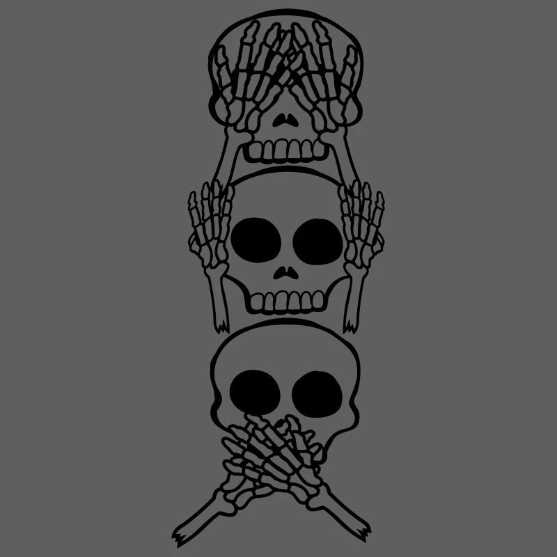 Monkey Proverb 3 Skull