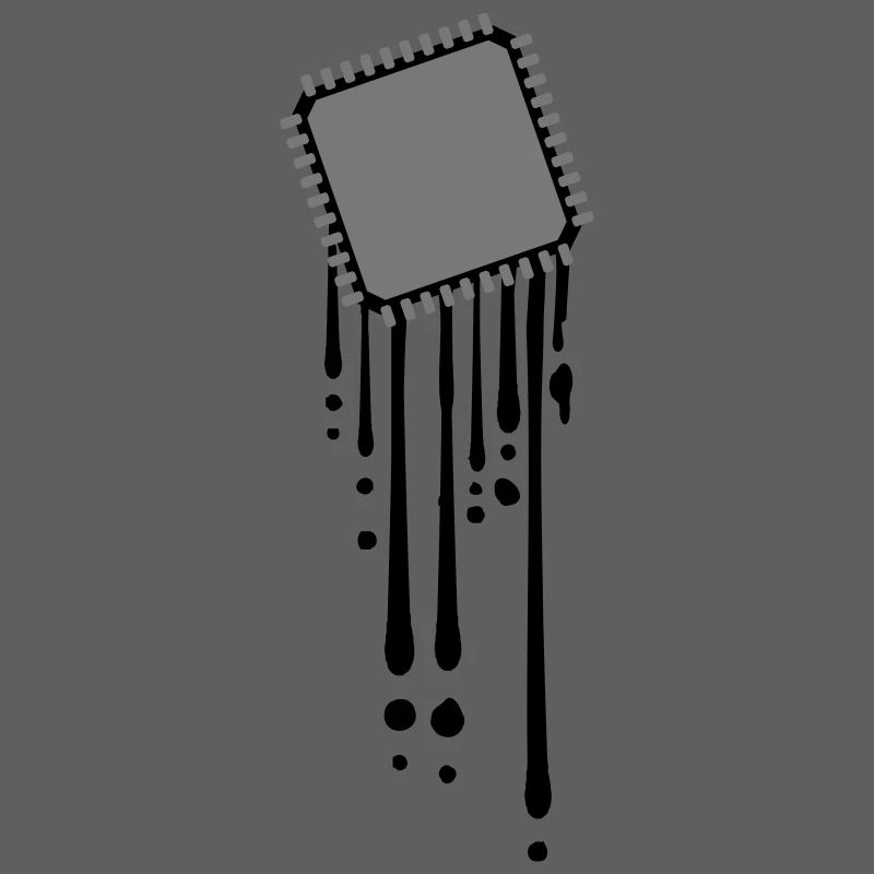 melt drops graffiti cpu computer nerd desig