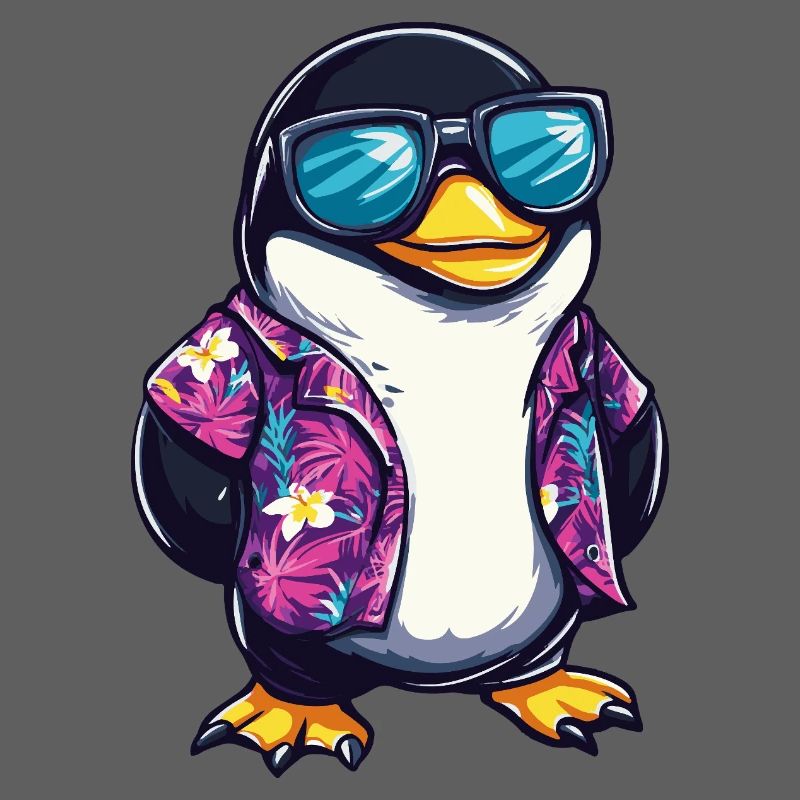 Pinguin Comic Cool Sommer