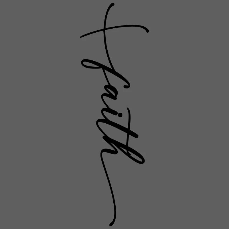 Croix de foi cursive
