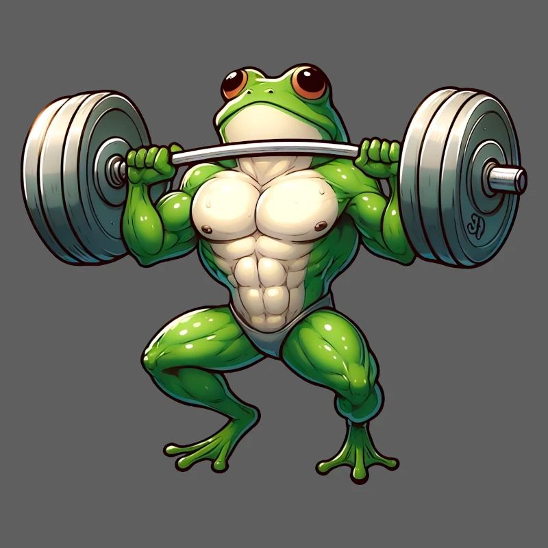 Determined athletic frog