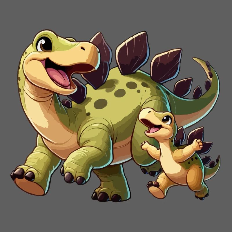 Stegosaurus Mutter und Kind