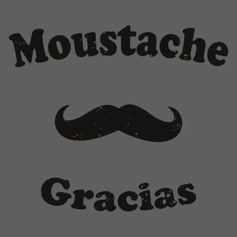 Schnurrbart Gracias Humor Bärtig Spanisches Geschenk