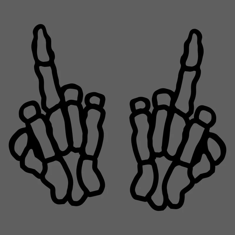 Bone 2 hands middle finger