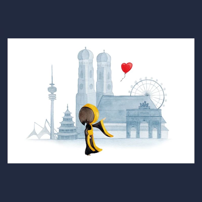 Münchner Kindl avec Munich Skyline