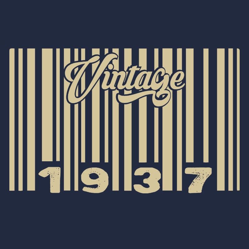 vintage 1937 Code barre 1937: Année 2025.