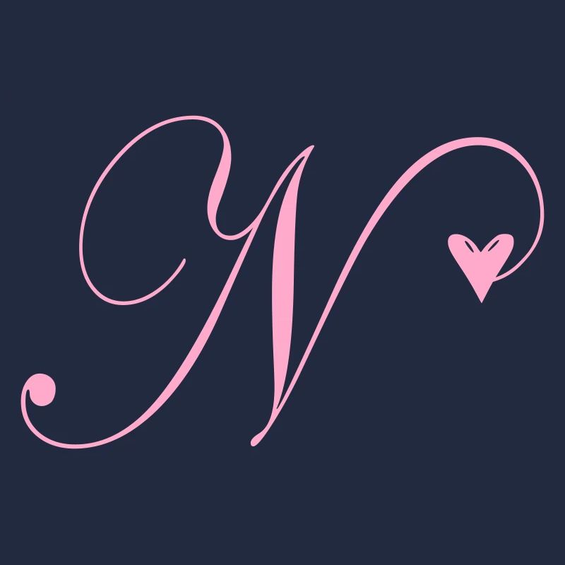 Monogramm N Herz Ranke
