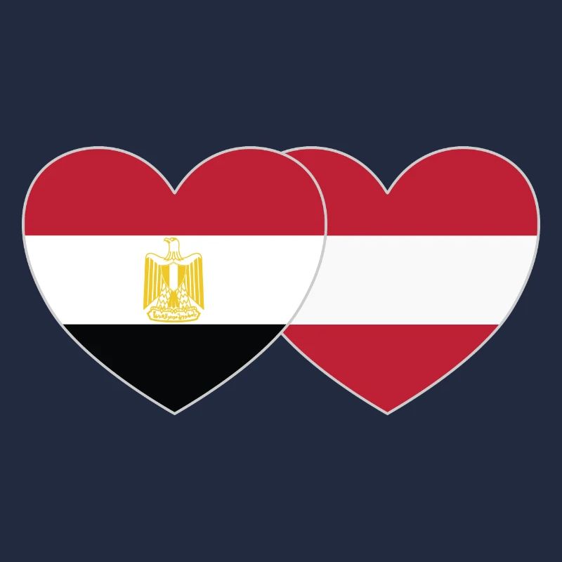 Egypte Autriche Drapeau Coeur