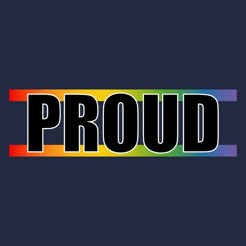 Regenbogen LGBT Proud white outline