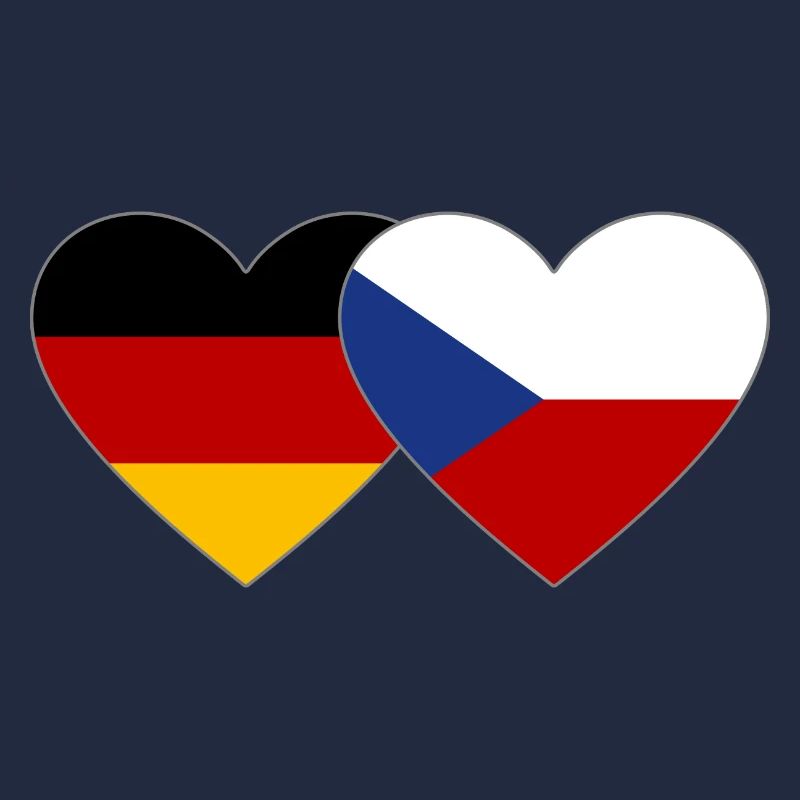 Allemagne République tchèque Drapeau coeur Drapeau