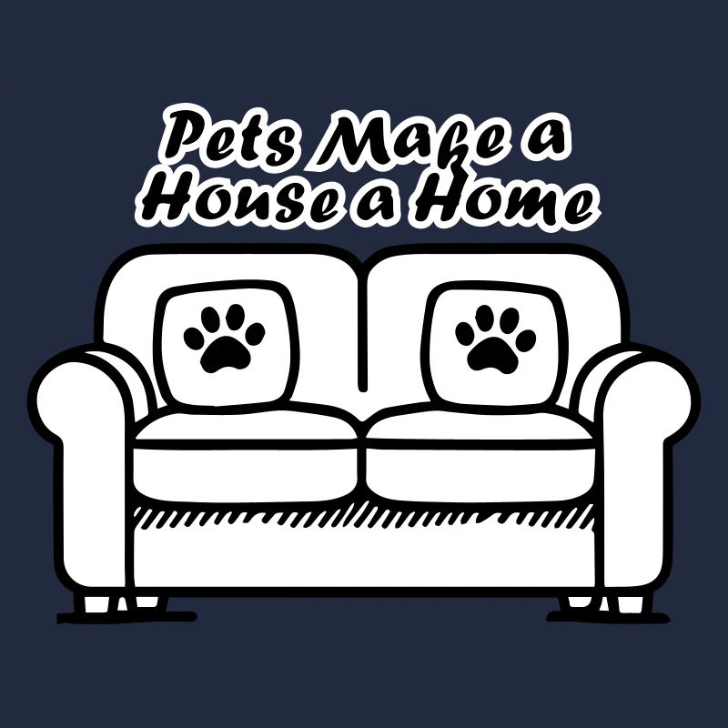 Sofa with paw prints - Pets make a house a home