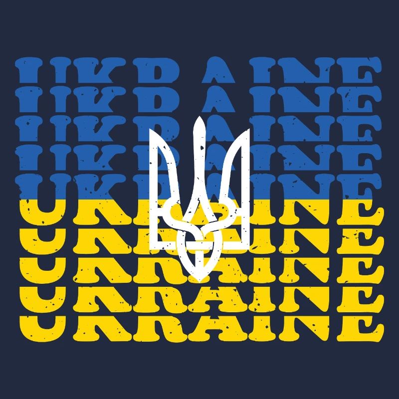 Vintage Ukrainian Flag And Trident Emblem Artwork