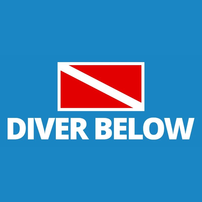 Plongeur sous le drapeau de plongée blanc