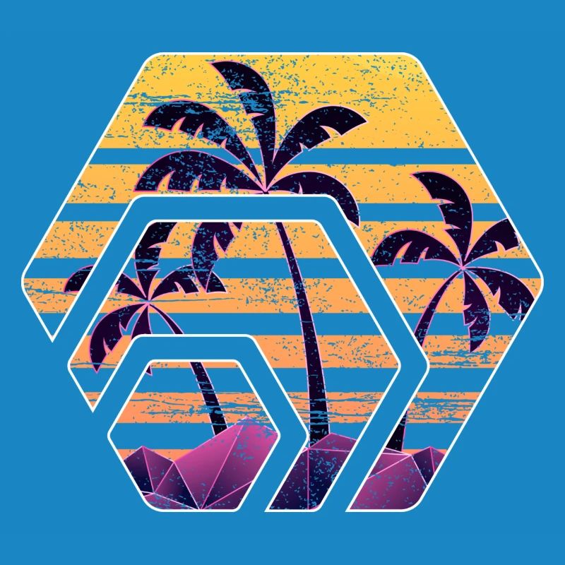 Hex token sunset, hex palm beach sunset