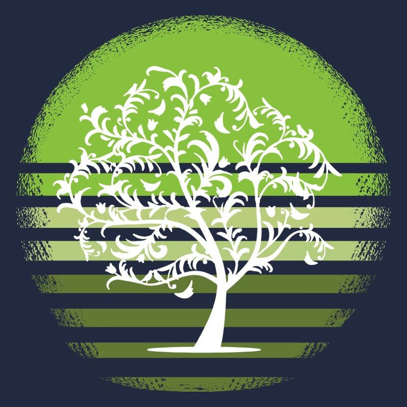 Nature White Tree Retro Deciduous Tree Sunset D