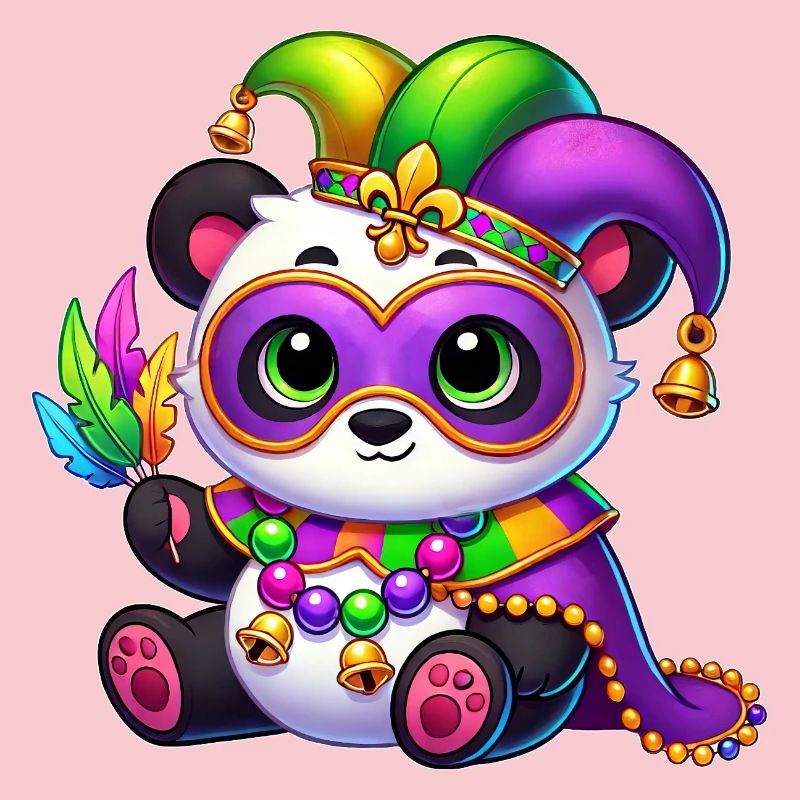 Panda mignon avec masque au carnaval