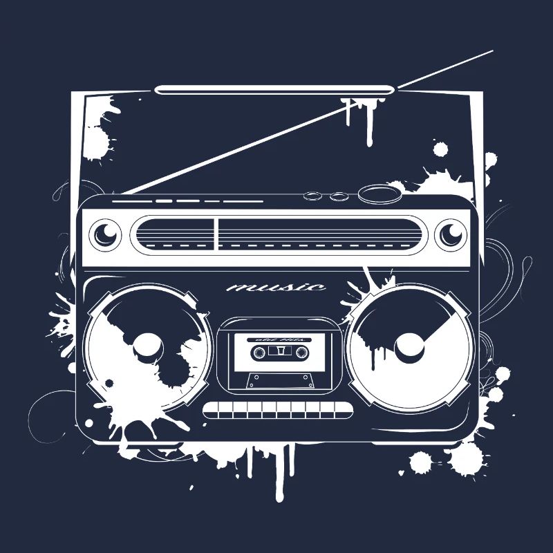 Retro Ghettoblaster Graffiti – Musik aus den 80ern