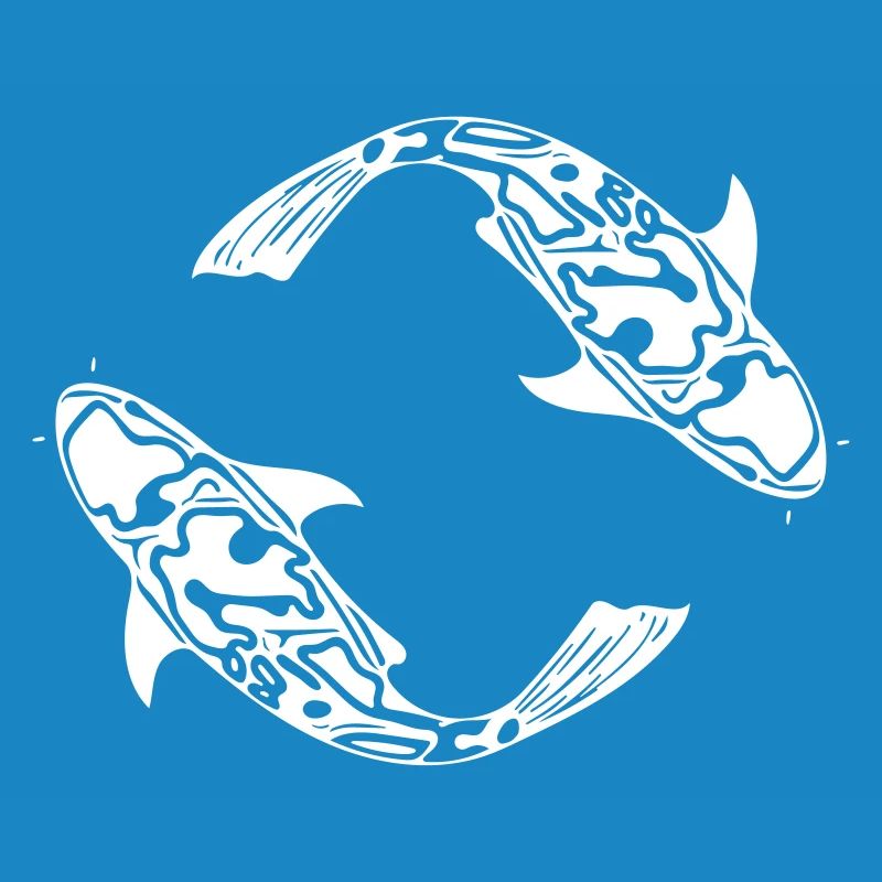 Two Koi Carp Fish Vector