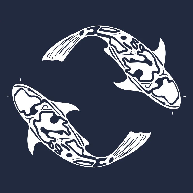 Two Koi Carp Fish Vector