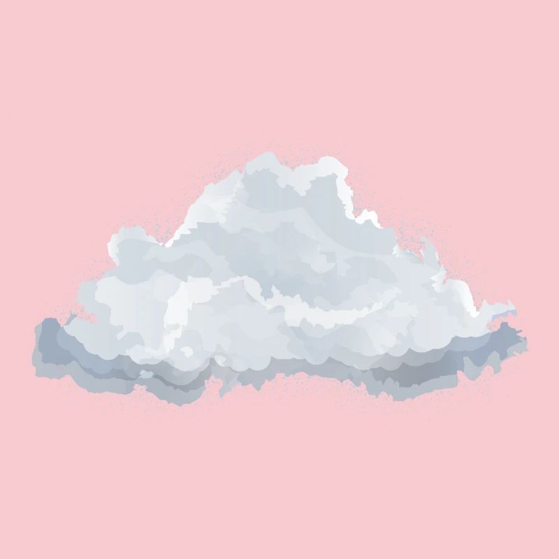 single drawn fluffy white cloud