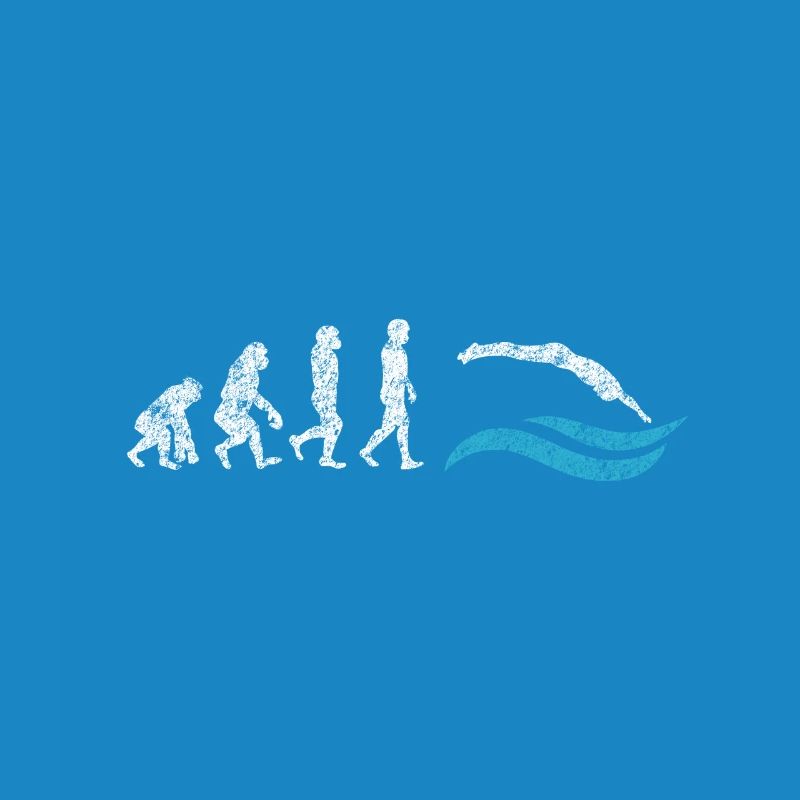 Schwimmer Evolution Affe Geschenk Sprung